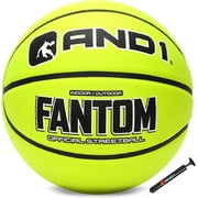 AND1 Fantom Rubber Basketball Official Regulation Size 7 29.5 inches, Deep Channel Construction, Indoor/Outdoor Use