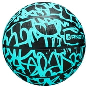 AND1 Graffiti Printed Rubber Basketball, Mint and Black, 28.5 in
