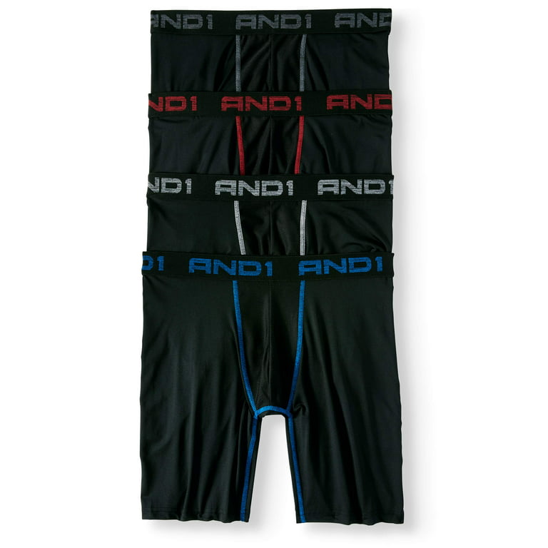 AND1 Long Length Boxer Briefs, 4-Pack 