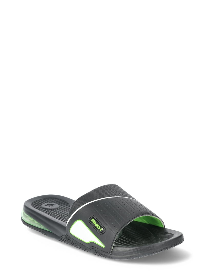 Men Black and Green Flip Flops Slide Sandals Size 11-12 Amazon.com | ursant Jamaican Sandals for Women Men,Comfort  main image 2