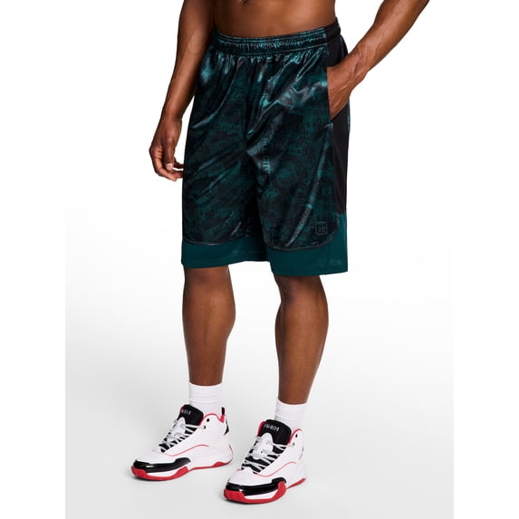 AND1 Men's & Big Men's All Court Printed Pattern Short, 11" Inseam, Sizes XS-5XL