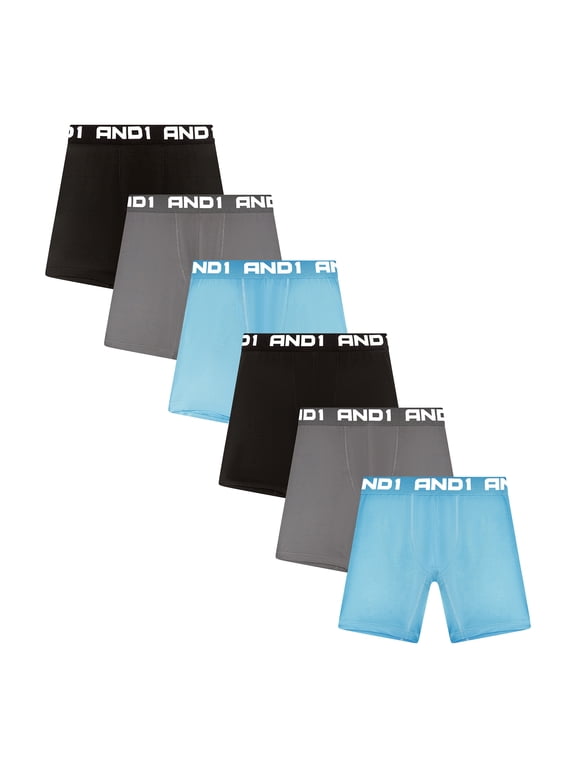 Men’s Underwear Breathe Performance Mid Length Boxer Briefs, 6 Pack