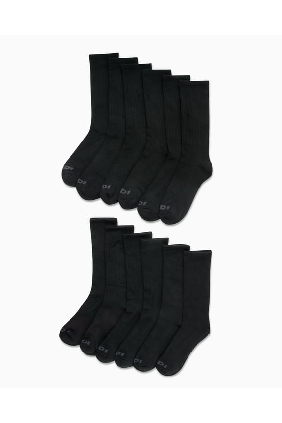 Men's Socks, Cushion Crew Socks, 12 Pack