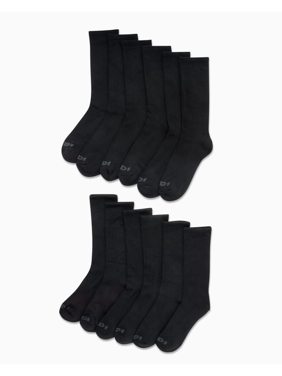 Men's Socks, Cushion Crew Socks, 12 Pack