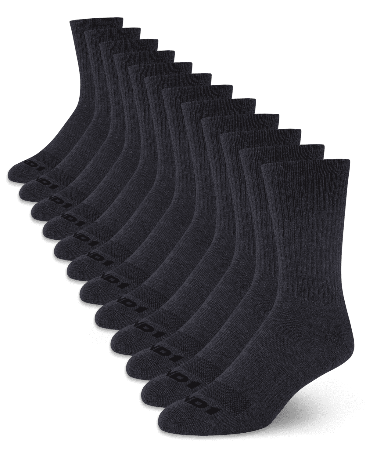 AND1 Men's Socks, Cushion Crew Socks, 12 Pack
