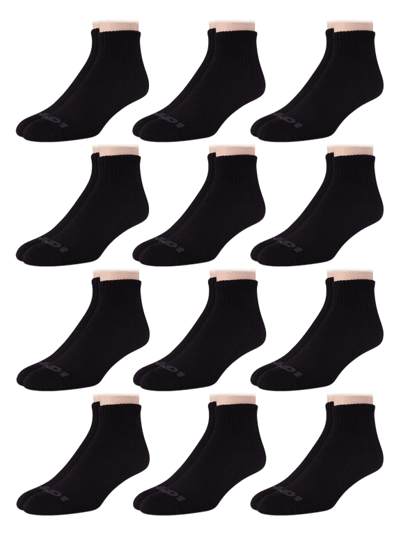 Men's Socks, Cushion Quarter Socks, 12 Pack