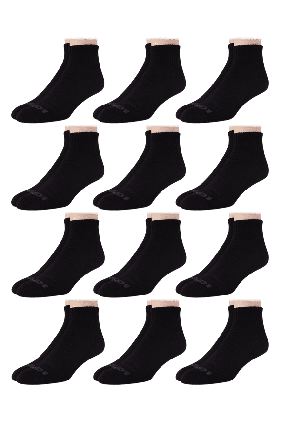 Men's Socks, Cushion Quarter Socks, 12 Pack