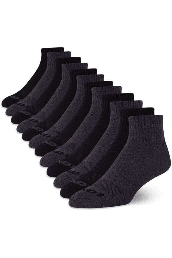 Men's Socks, Cushion Quarter Socks, 12 Pack