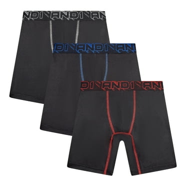 AND1 Men’s Underwear Flex Mid Length Boxer Briefs, Underpants, 3 pack
