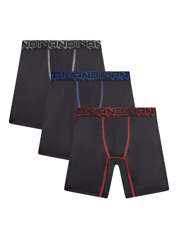 Men’s Underwear Flex Mid Length Boxer Briefs, 3 Pack