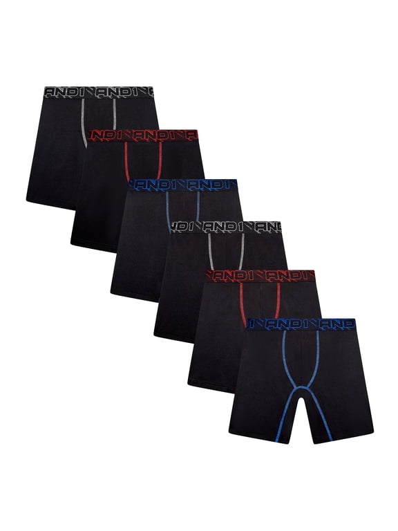 Men’s Underwear Flex Mid Length Boxer Briefs, 6 Pack