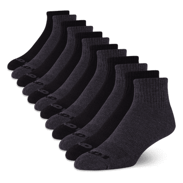 AND1 Men's Lightweight Quarter Socks, 12 Pack