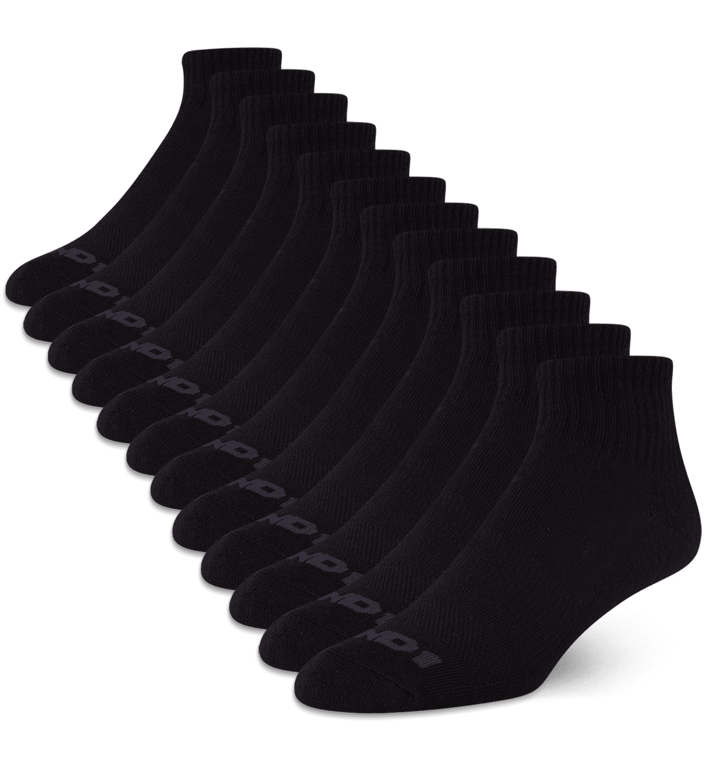 AND1 Men's Lightweight Quarter Socks, 12 Pack