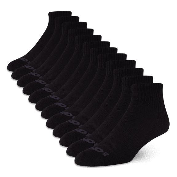 AND1 Men's Socks, Lightweight Quarter Socks, 12 Pack