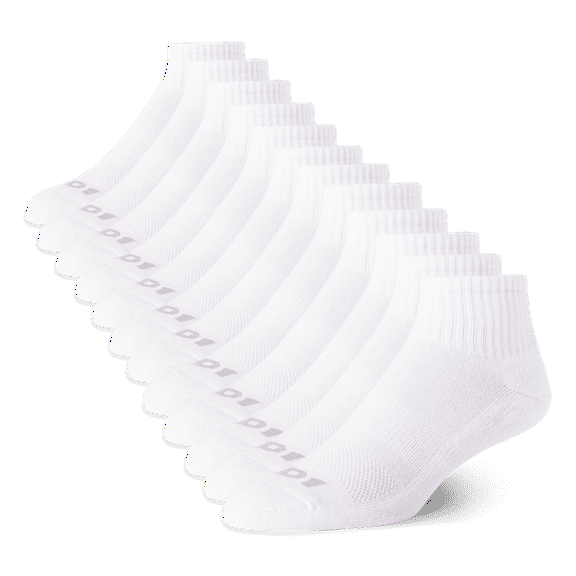 AND1 Men's Socks, Lightweight Quarter Socks, 12 Pack