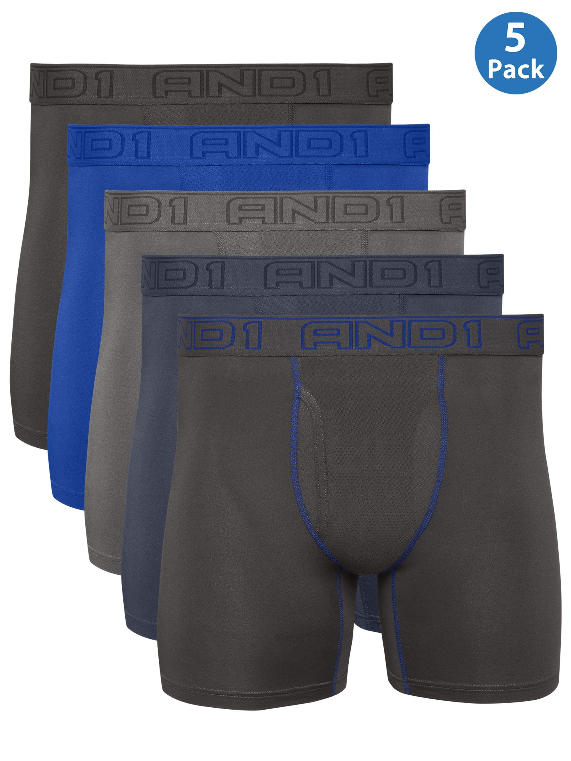 Men's Underwear – 5 Pack Long Leg Performance Compression Boxer