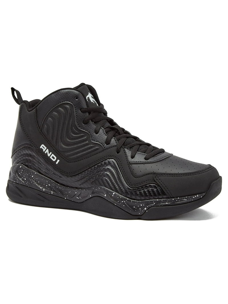 AND1 Men's Maverick High-Top Basketball Shoes Black, Gray, White