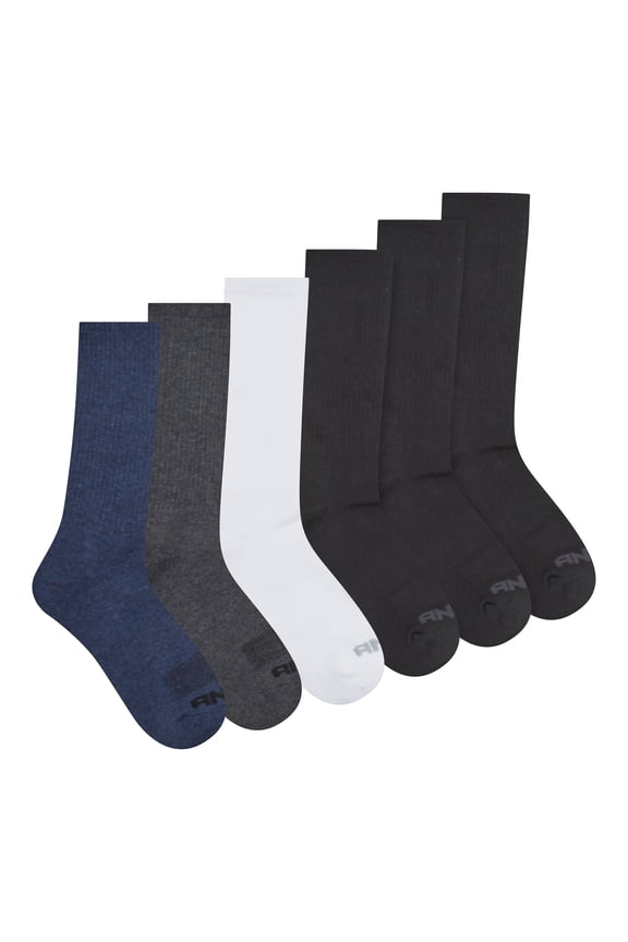 Men's Socks, Performance Cushion Crew Socks, 6-Pack