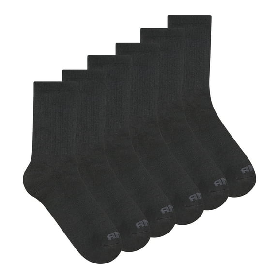 AND1 Men's Socks, Performance Cushion Mid Crew Socks 6-Pack
