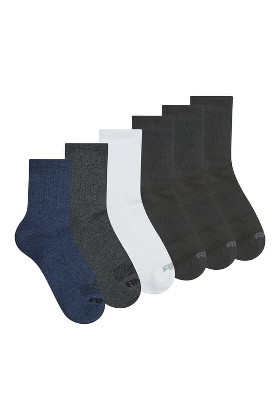 Men's Socks, Performance Cushion Mid Crew Socks, 6-Pack