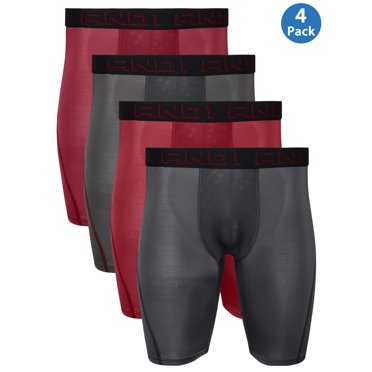AND1 Men's Pro Platinum Long Leg Boxer Briefs 6-Pack – 9" Inseam Dry & Cool (XL)