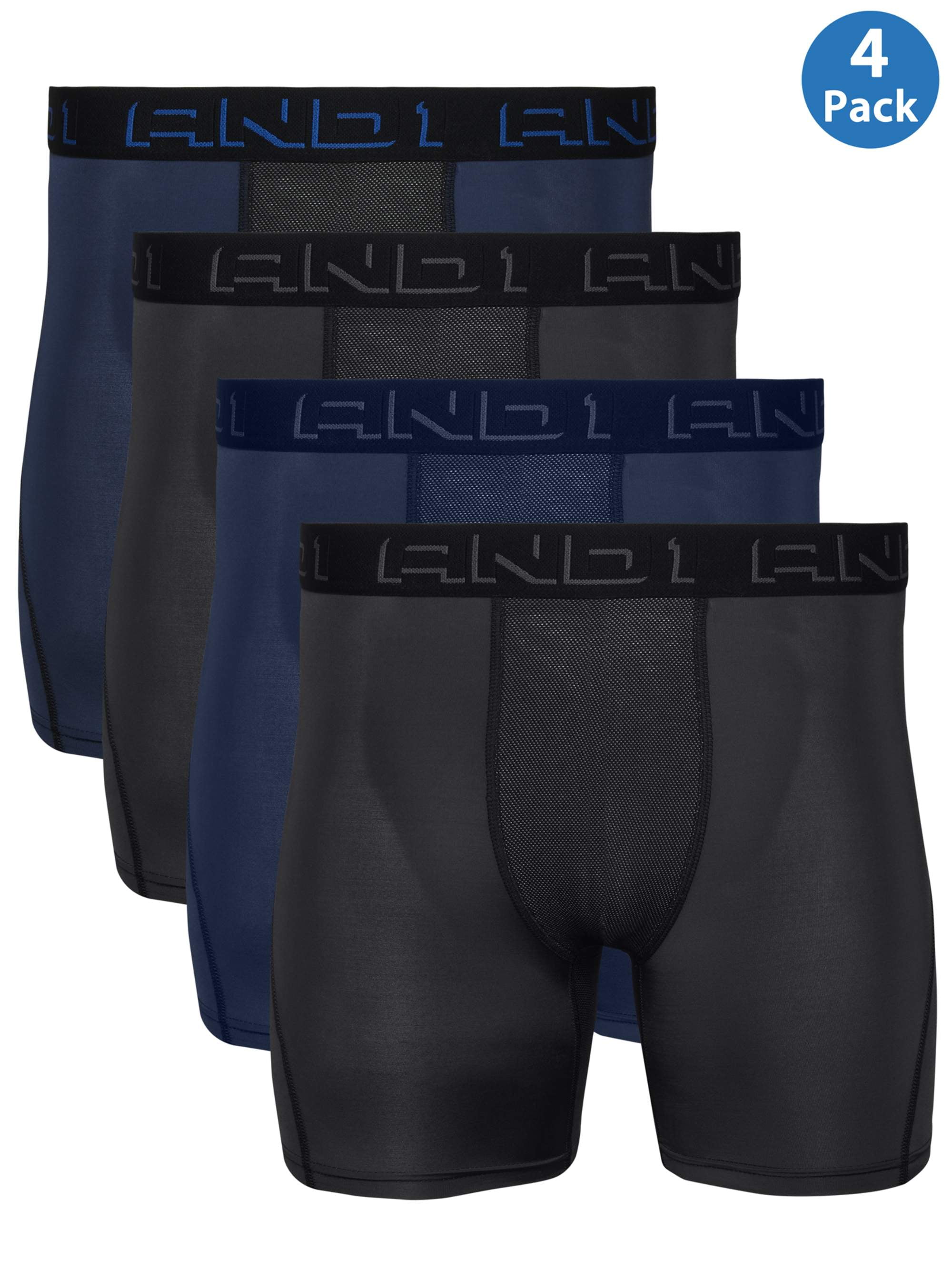 AND1 Men's Proplatinum Boxer Brief, 4 Pack 