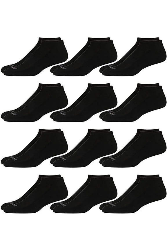 Men's Socks - Athletic Cushion Low Cut Socks (12 Pack), Size Shoe Size: 6-12.5, Solid Black