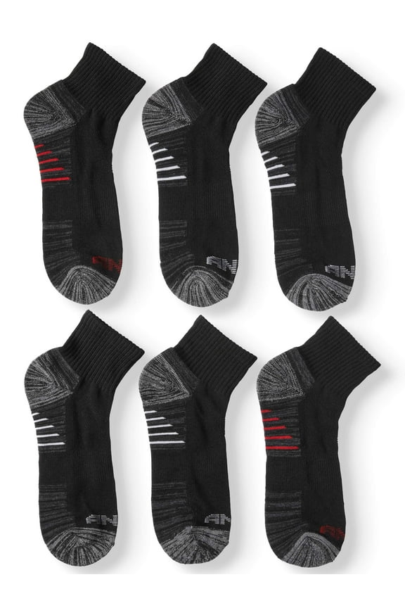 Men’s Stretch Polyester Quarter Cut Socks, Multicolor (6 Pack)