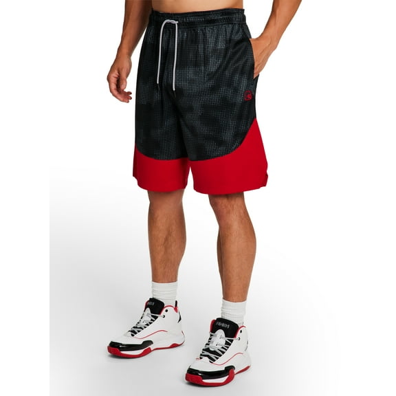 AND1 Men's and Big Men's Active Dribbling Short, 10" Inseam, up to Size 5XL
