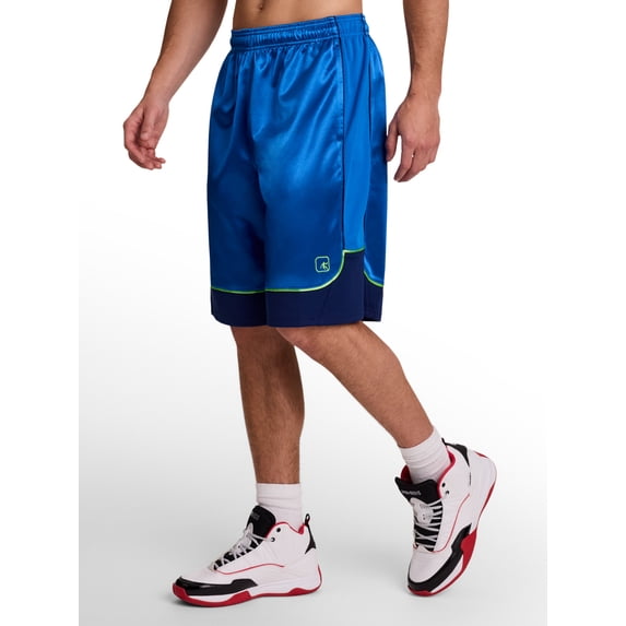 AND1 Men's and Big Men's All Court Colorblock Short, 11" inseam, up to Size 5XL