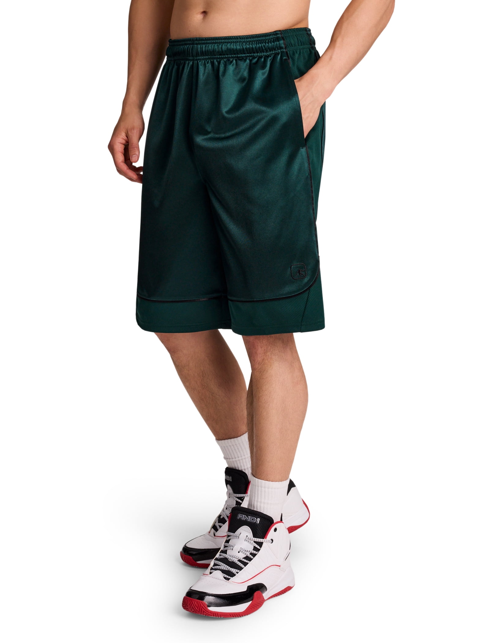 AND1 Men's and Big Men's All Court Short, 11" inseam, up to Size 5XL