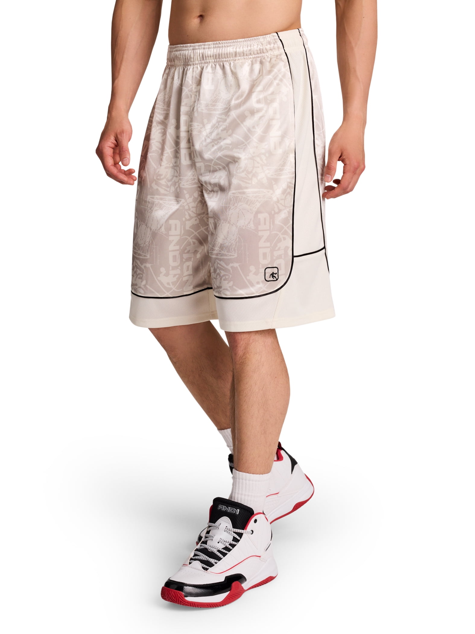 AND1 Men's and Big Men's All Court Short, 11" inseam, up to Size 5XL