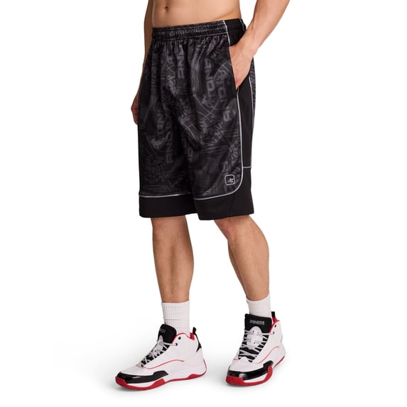 AND1 Men's and Big Men's All Court Short, 11" inseam, up to Size 5XL