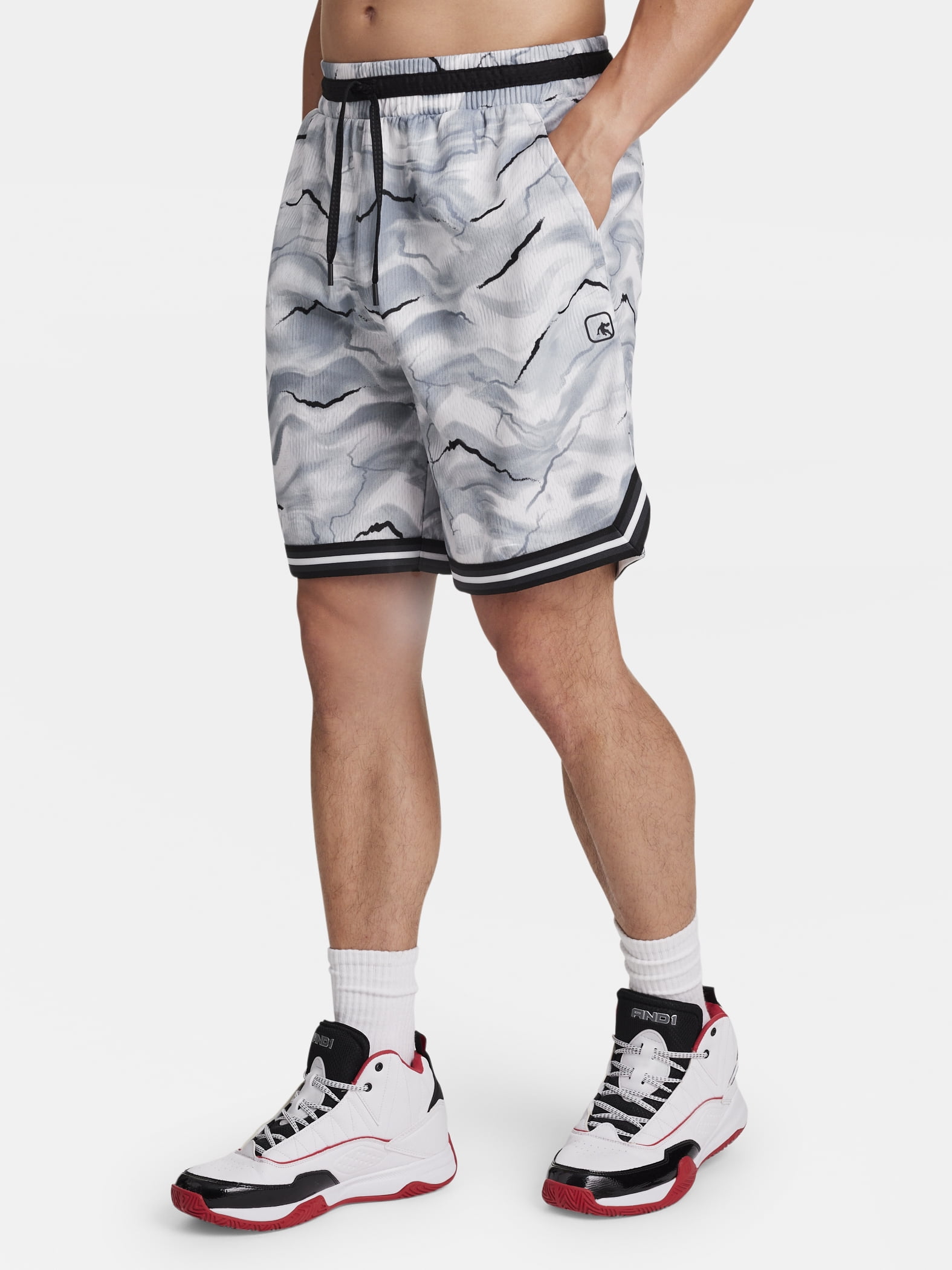 AND1 Men's and Big Men's Challenger Short, 8" inseam, Sizes XS-5XL