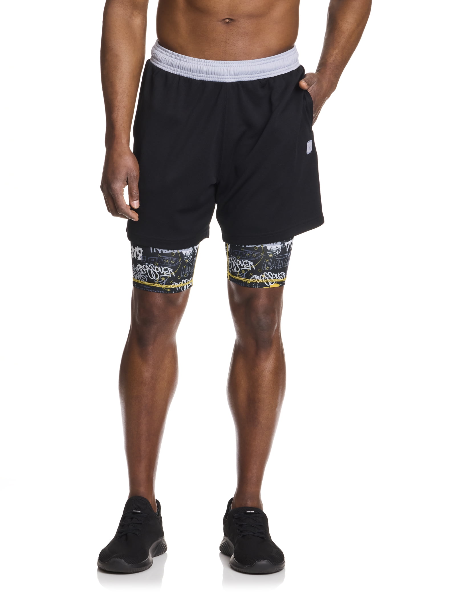 AND1 Men's and Big Men's Compression 2-IN-1 Active Short , 7" Inseam, up to Sizes 3XL