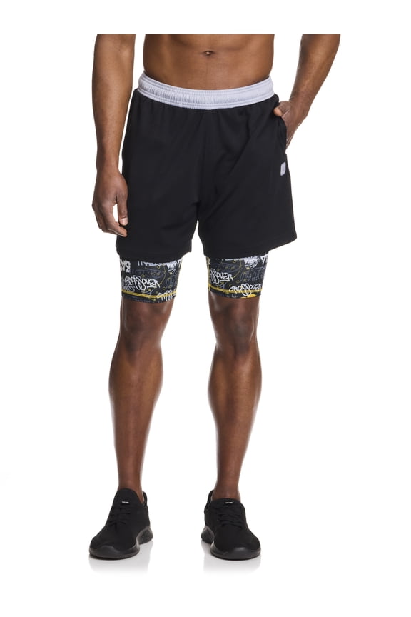 Men's and Big Men's Compression 2-IN-1 Active Short , 7" Inseam, up to Sizes 3XL