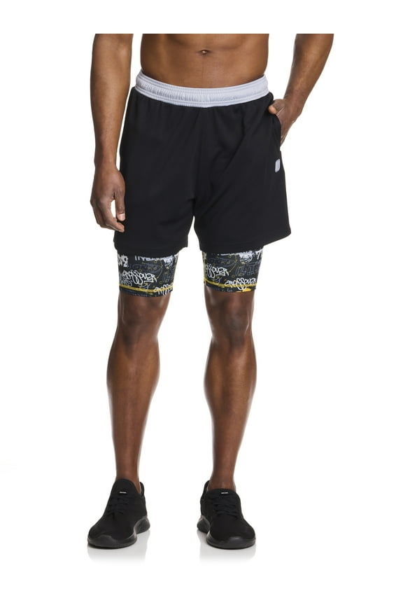 Men's and Big Men's Compression 2-IN-1 Active Short , 7" Inseam, up to Sizes 3XL
