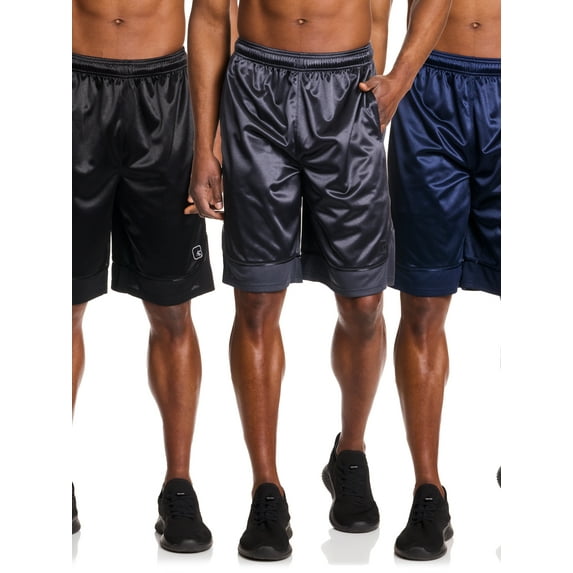 AND1 Men's and Big Men's Core All Court Short, 11" Inseam, 3-Pack, Sizes XS-5XL