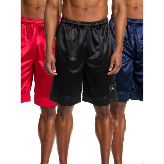 AND1 Men's and Big Men's Core All Court Short, 11" Inseam, 3-Pack, Sizes XS-5XL