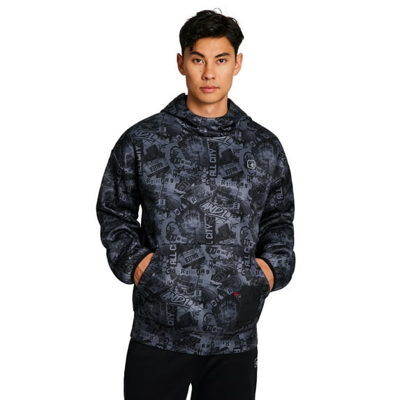 AND1 Men's and Big Men's Ultimate Print Pullover Hoodie, up to Size 3XL