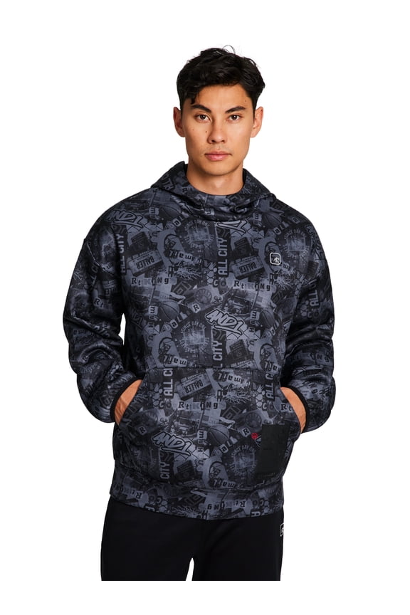 Men's and Big Men's Ultimate Print Pullover Hoodie, up to Size 3XL