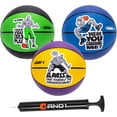 thumbnail image 1 of AND1 Mini Basketball 3-Pack - Size 3 (7 Inch) Easy to Grip, Youth Size, Deflated with Pump Included, 1 of 6