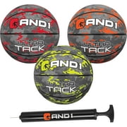AND1 Mini Basketball 3-Pack - Size 3 7 Inch Easy to Grip, Youth Size, Deflated with Pump Included