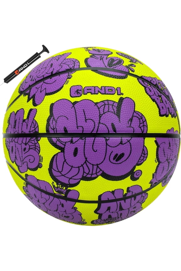 Toss Up Rubber Basketball: Size 6 (28.5 inches) Deep Channel Construction, Includes 10” Pump
