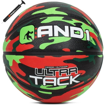 AND1 Ultra Grip Basketball: Size 7 (29.5") Rubber, Deep Construction, for Indoor/Outdoor Games