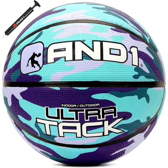 AND1 Ultra Grip Basketball: Size 7 (29.5") Rubber, Deep Construction, for Indoor/Outdoor Games