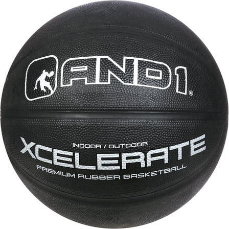 AND1 Xcelerate Basketball: Size 7 (29.5") Indoor/Outdoor, Classic Collection (Black)