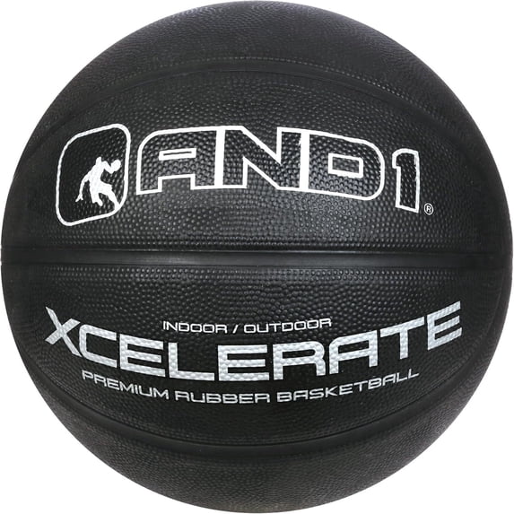 AND1 Xcelerate Basketball: Size 7 (29.5") Indoor/Outdoor, Classic Collection (Black)