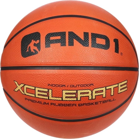 AND1 Xcelerate Basketball: Size 7 (29.5") Indoor/Outdoor, Classic Collection (Orange)