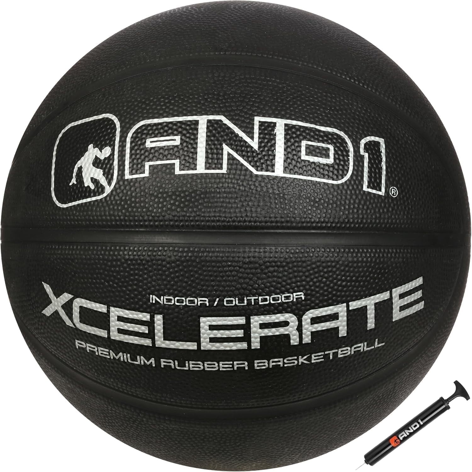 AND1 Xcelerate Basketball: Size 7 (29.5") - Deep Channel Construction, for Indoor/Outdoor Use